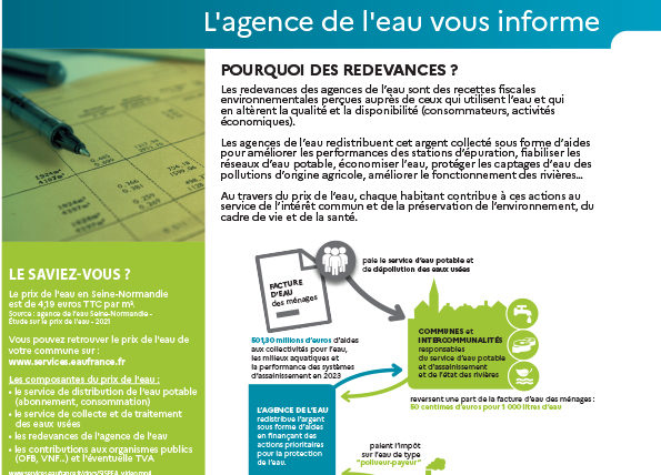 Information sur les redevance de l’eau