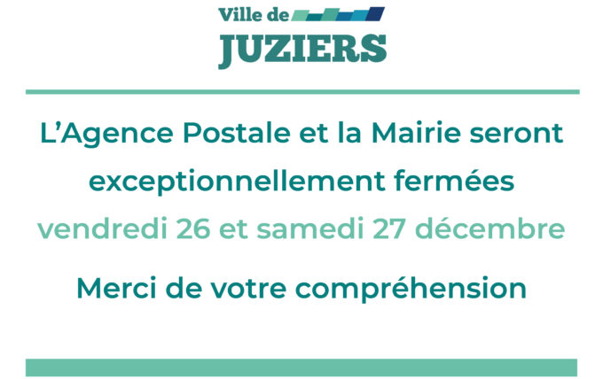 Fermeture de la mairie et de l’Agence Postale