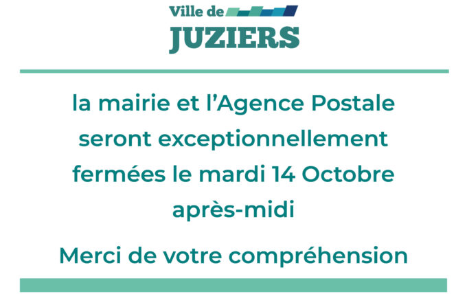 Fermeture de la mairie et de l’Agence Postale