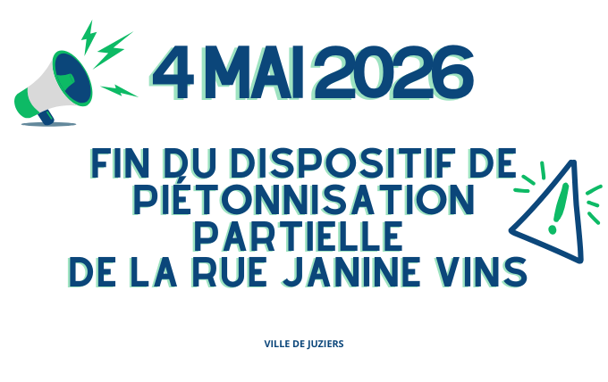 Fin du dispositif de piétonnisation partielle de la rue Janine Vins à compter du 4 mai 2026